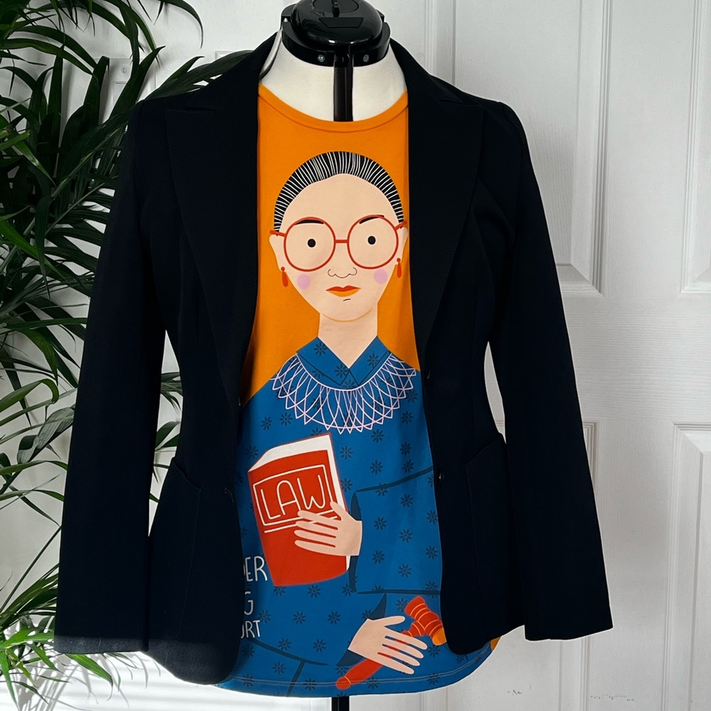 Women’s Piccolina Ruth Bader Ginsburg Yellow Graphic T Shirt Size Large - Picture 2 of 5